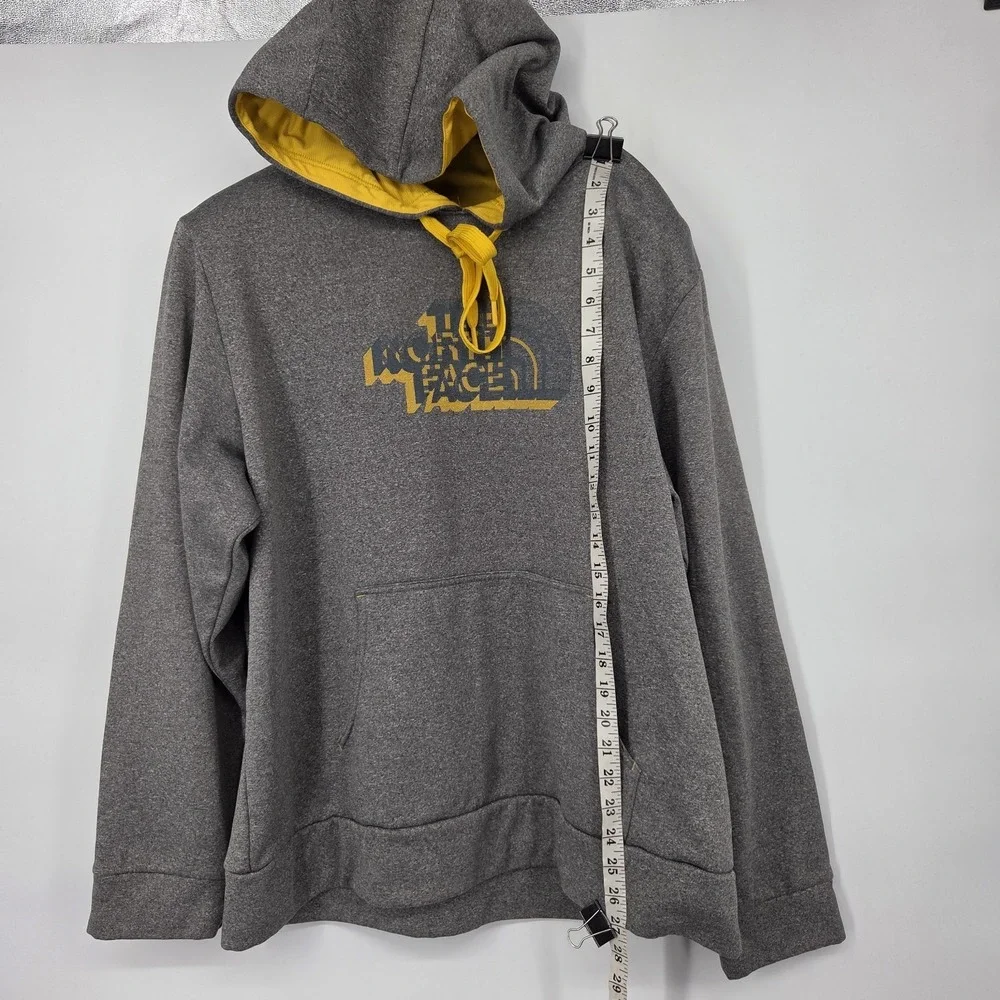 The North Face Hoodie Mens XL Pullover Hooded Sweatshirt‎ Gray Yellow Outdoors